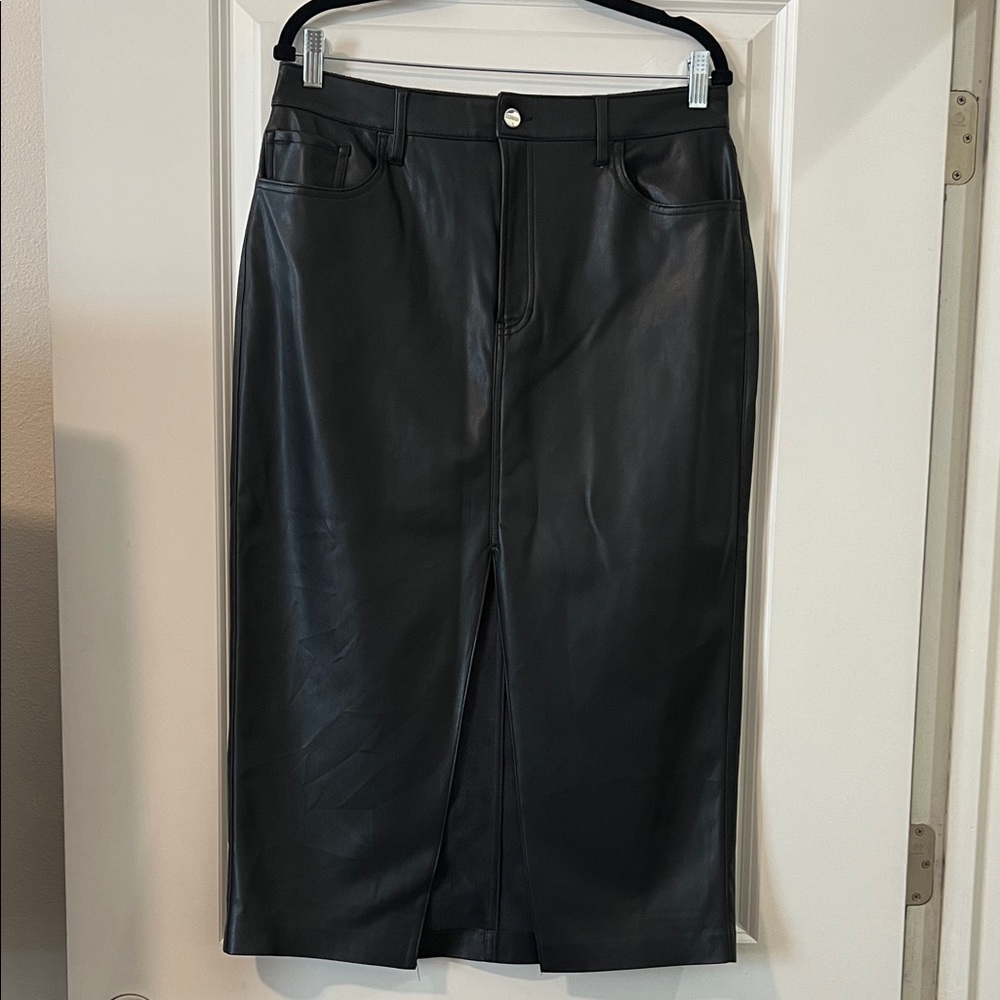 Express Faux Leather Midi Skirt